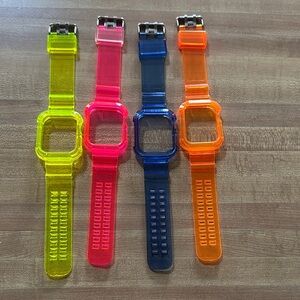 Set of Four neon Colorful apple Watch Bands